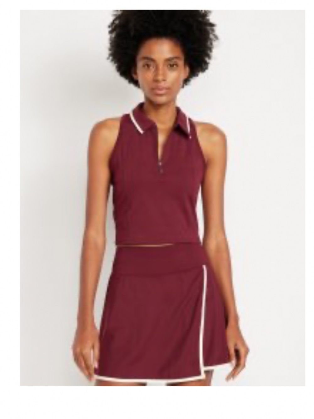 High wasted skort and crop polo set